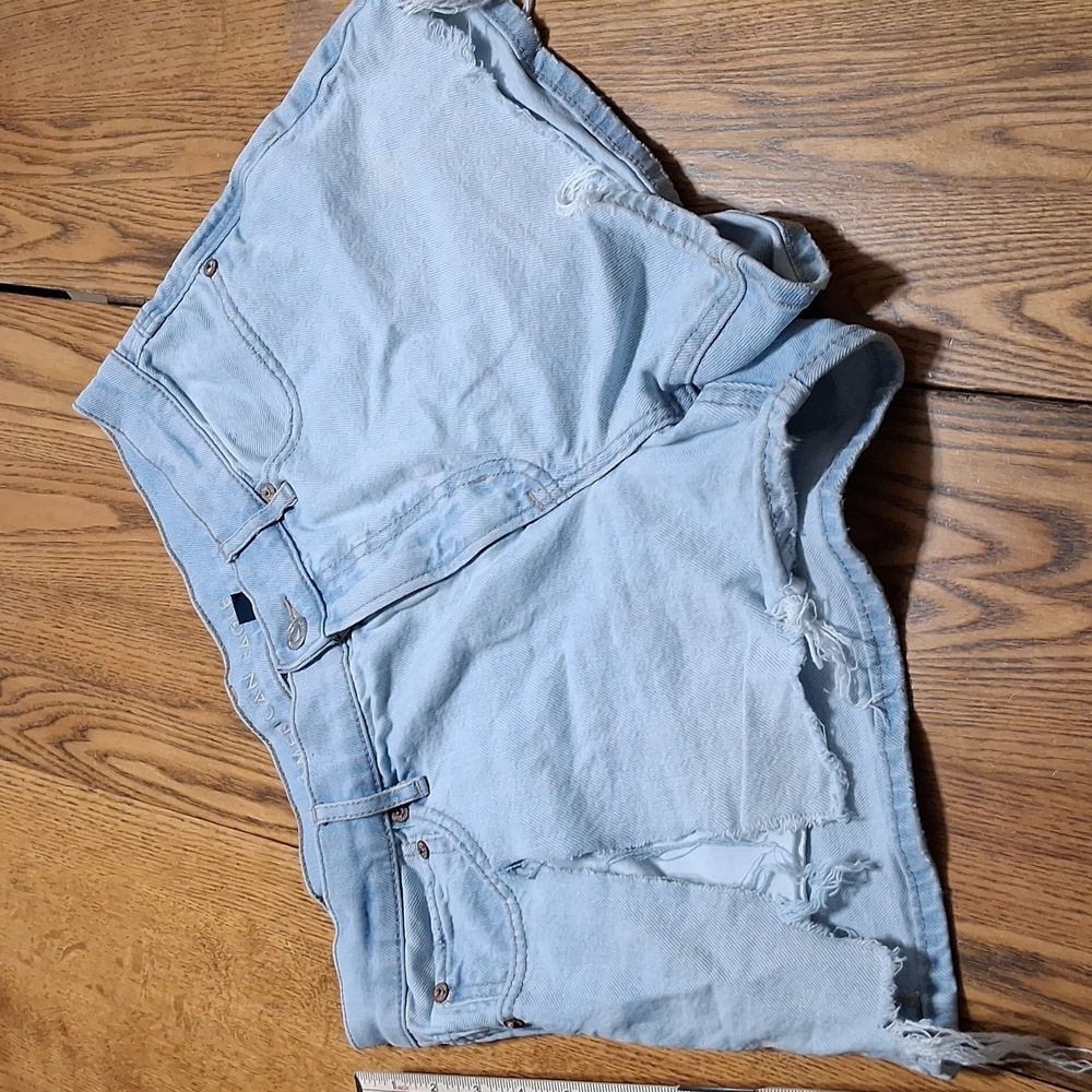 AMERICAN EAGLE JEAN SHORTS WOMEN 6 BLUE RELAXED Preowned Distressed STRIGID Used